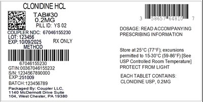 Label (58657 648 10 Clonidine HCl 0.2mg 67046 1552 30)
